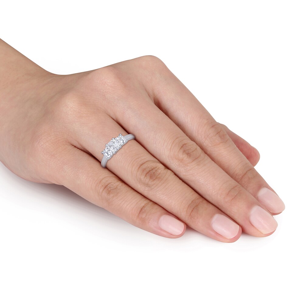 Diamond 3-Stone Engagement Ring 1-1/2 ct tw Asscher-Cut 14K White Gold AtDv0kq4