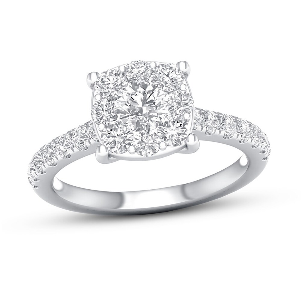 Diamond Engagement Ring 1 1/5 ct tw Round 14K White Gold B9MY3EVW