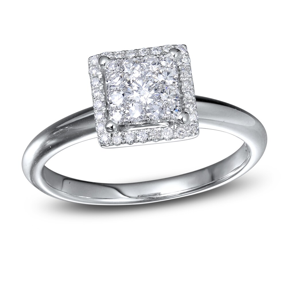 Diamond Engagement Ring 1/3 ct tw Round 14K White Gold BUocc1jk
