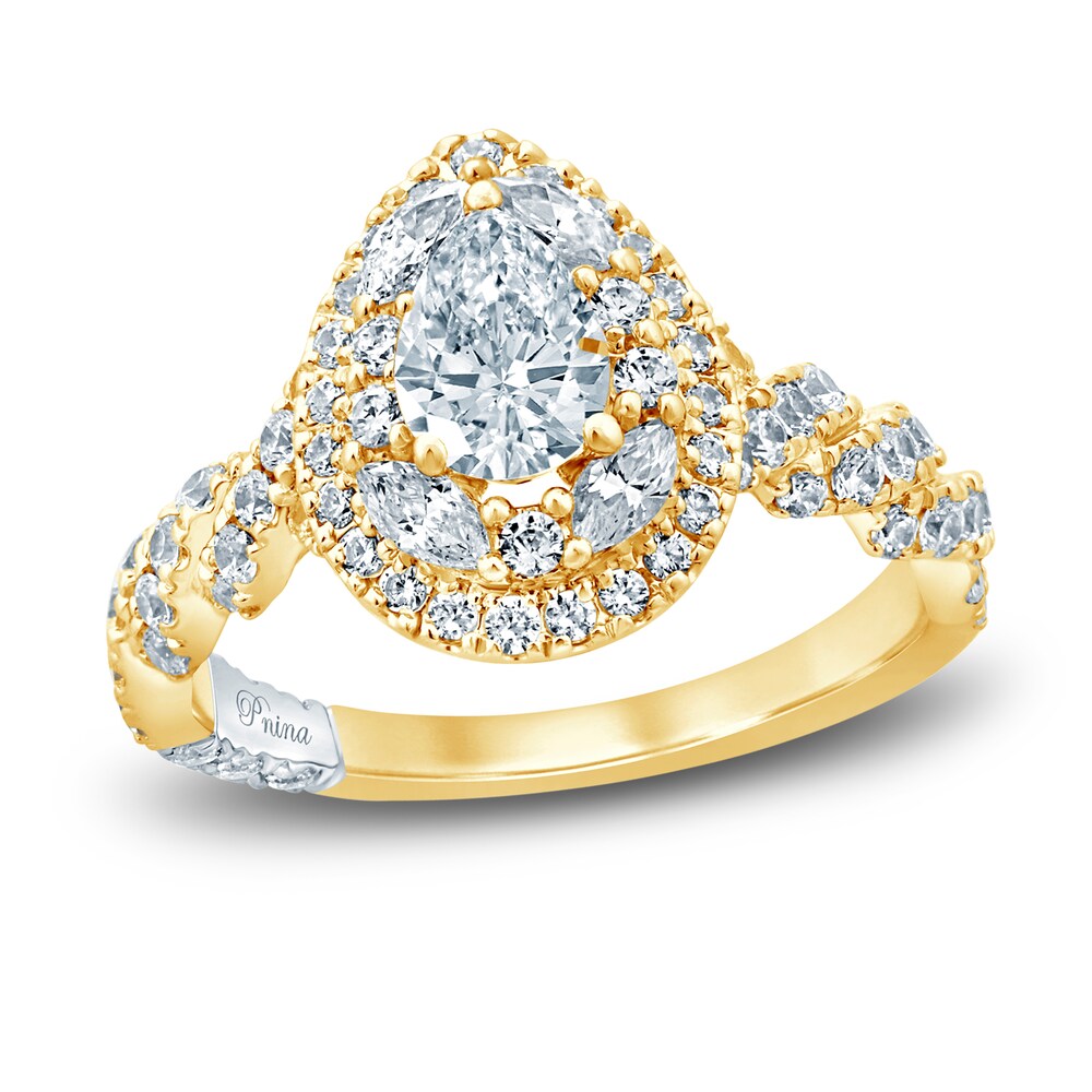 Pnina Tornai Diamond Engagement Ring 1-3/8 ct tw Pear/Round /Marquise 14K Yellow Gold BVF8SuJX