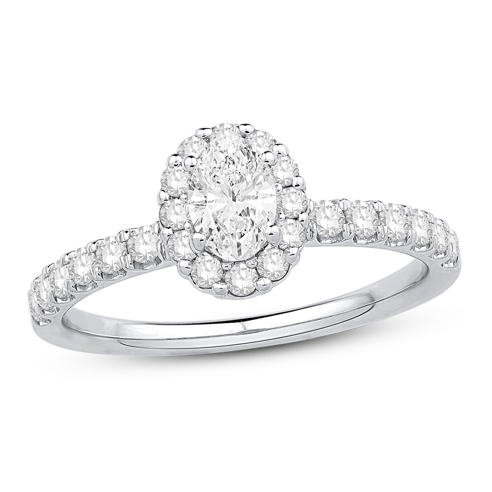 Diamond Engagement Ring 3/4 ct tw Round/Oval 14K White Gold BVXGOBB5