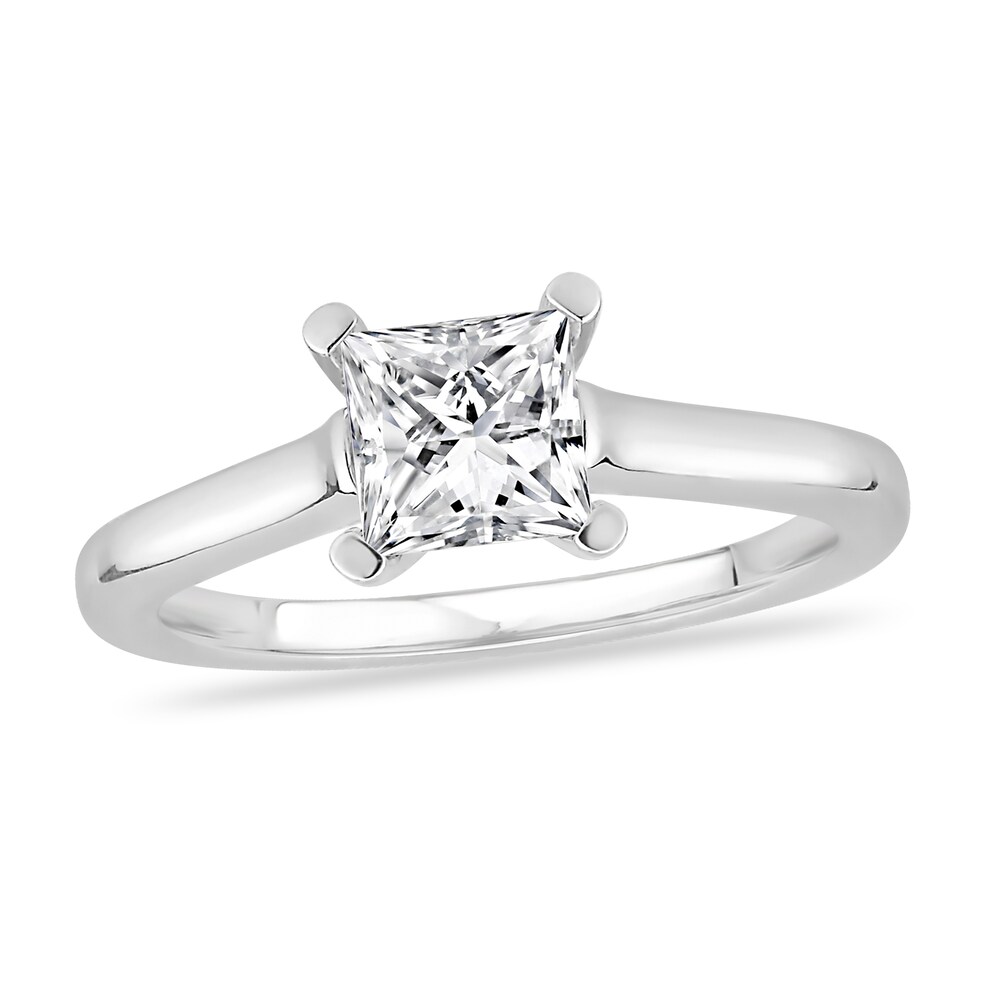 Diamond Solitaire Engagement Ring 3 ct tw Princess-cut 14K White Gold (I2/I) BkkW6pT6