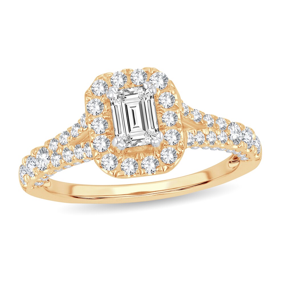 Diamond Ring 1-1/5 ct tw Emerald-cut 14K Yellow Gold Btq128uc