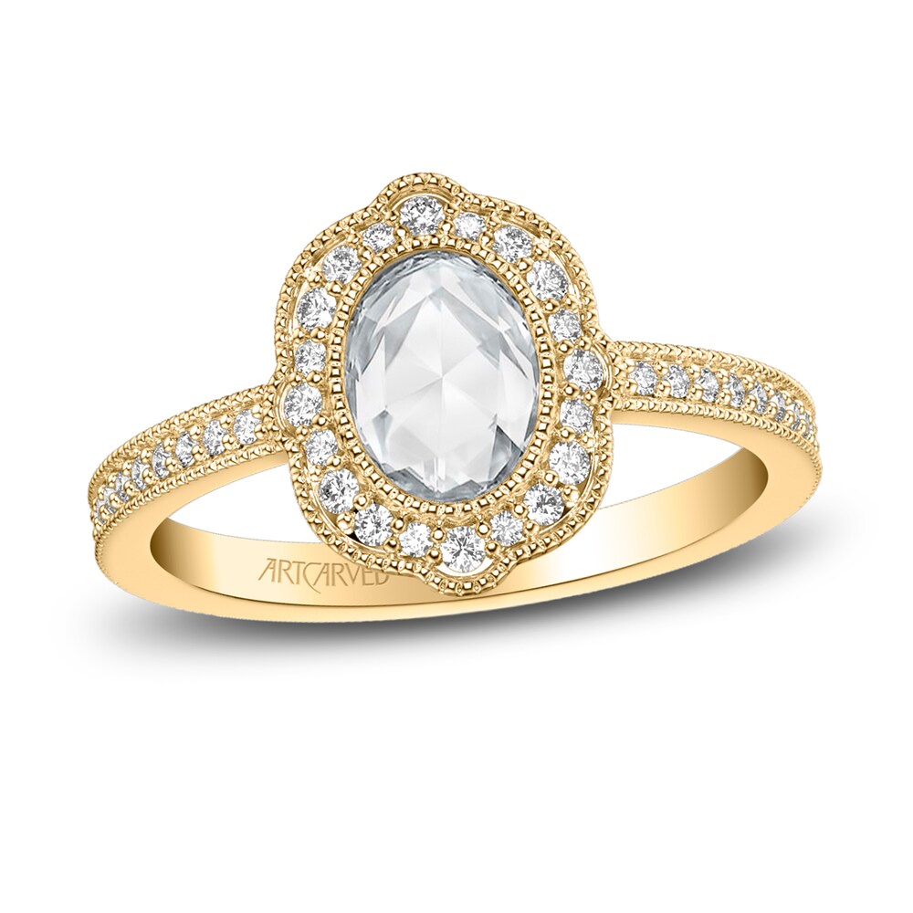 ArtCarved Diamond Engagement Ring 1 ct tw Round/Rose 14K Yellow Gold BzdefBZL