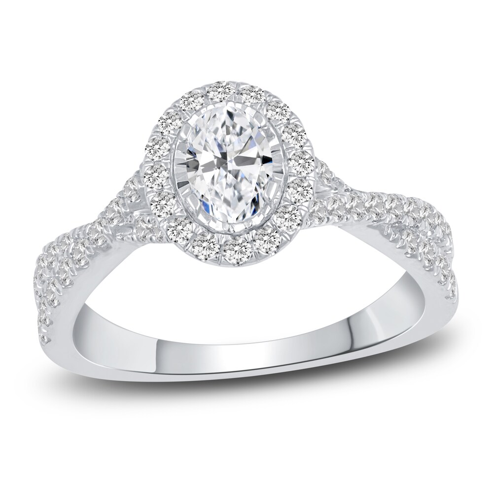 Diamond Engagement Ring 1 ct tw Round 14K White Gold C1PiE53E