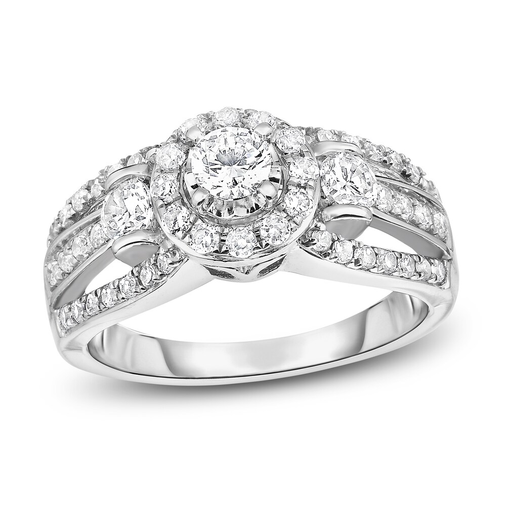 Diamond Engagement Ring 1 ct tw Round 14K White Gold C3APnObg