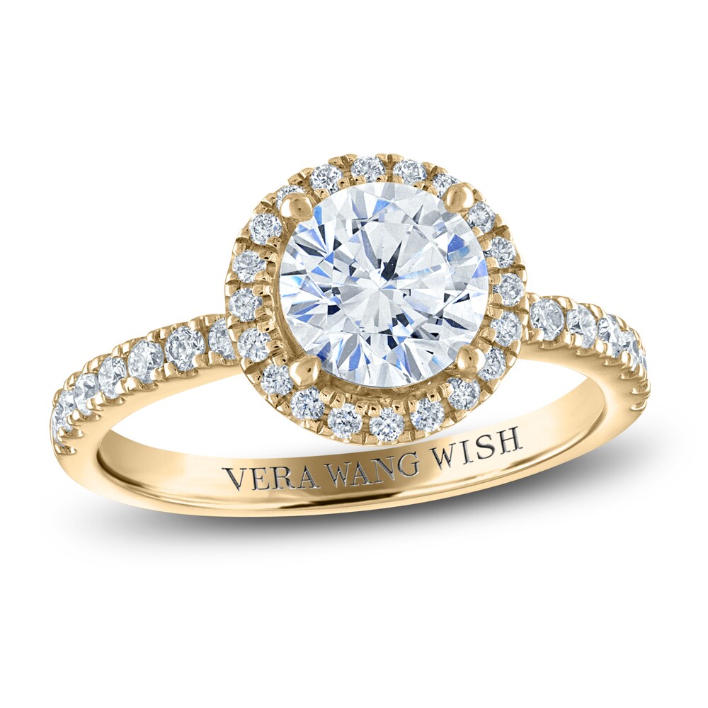 Vera Wang WISH Diamond Engagement Ring 2 ct tw Round 18K Yellow Gold C4ljNZG8