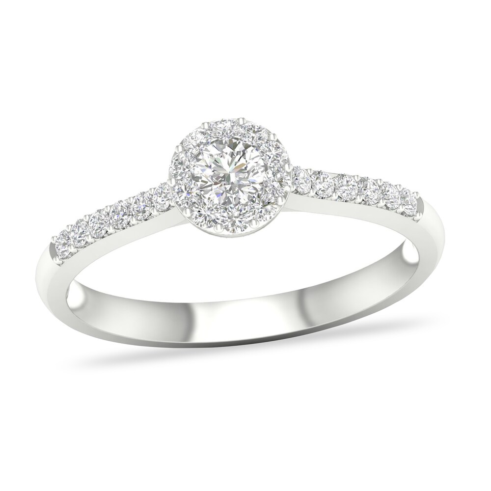 Diamond Ring 3/8 ct tw Round-cut 14K White Gold C9F16FwM