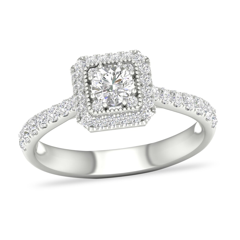 Diamond Ring 3/4 ct tw Round-cut 14K White Gold CBVtqtBY