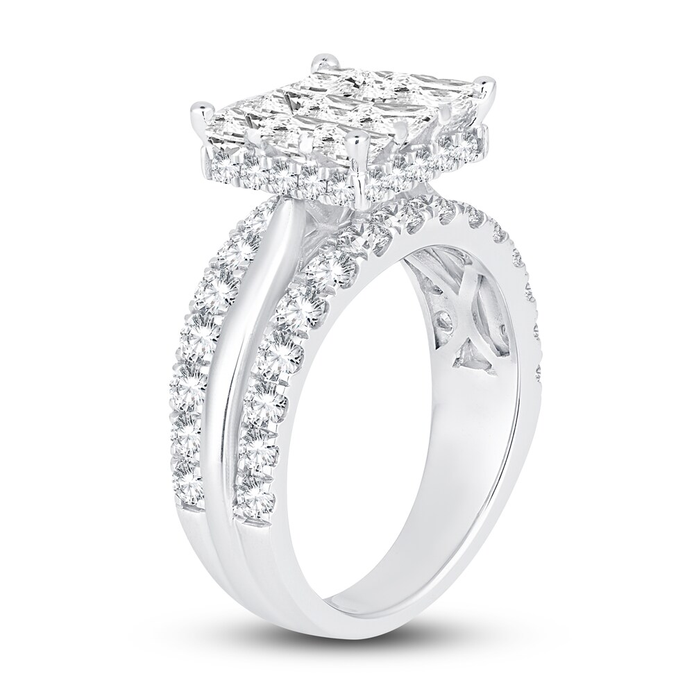 Diamond Engagement Ring 3 ct tw Round 14K White Gold CCZ1HKVU