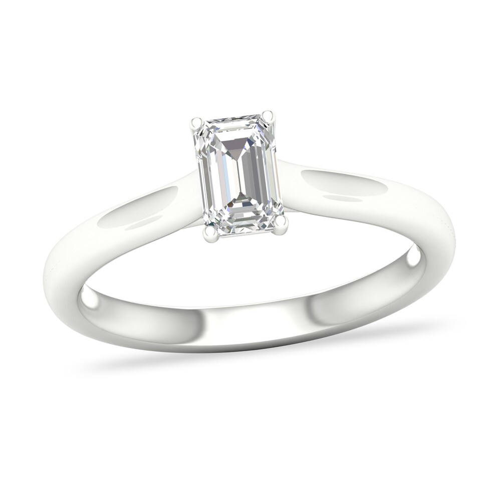 Diamond Solitaire Ring 1/2 ct tw Emerald-cut Platinum (SI2/I) CE1ETlgH