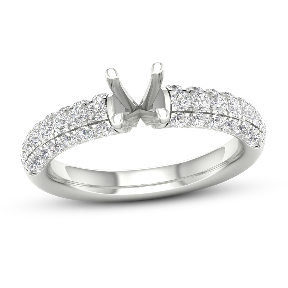 Diamond Ring Setting 7/8 carat tw Round Platinum CV7wzhui