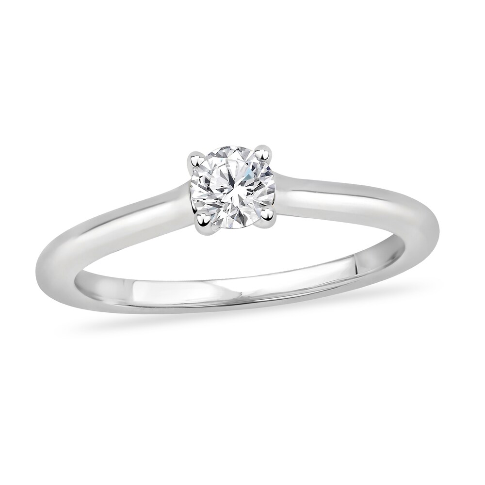 Diamond Solitaire Engagement Ring 1/3 ct tw Round-cut 14K White Gold (I2/I) CX2wJScb