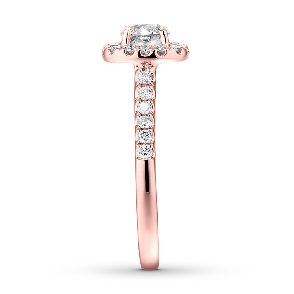 Diamond Engagement Ring 3/4 ct tw Round 14K Rose Gold CnyBiDAh