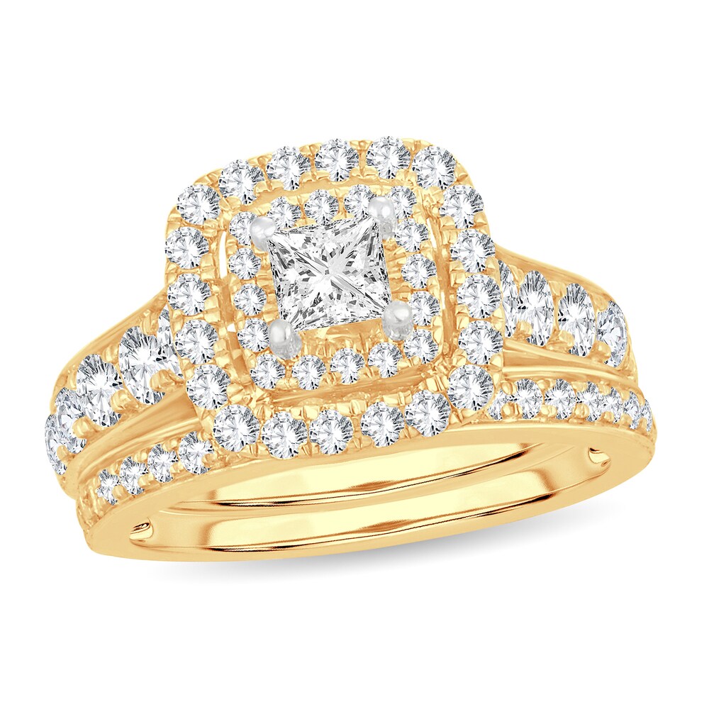 Diamond Bridal Set 2 ct tw Princess 14K Yellow Gold CpYxpVSY