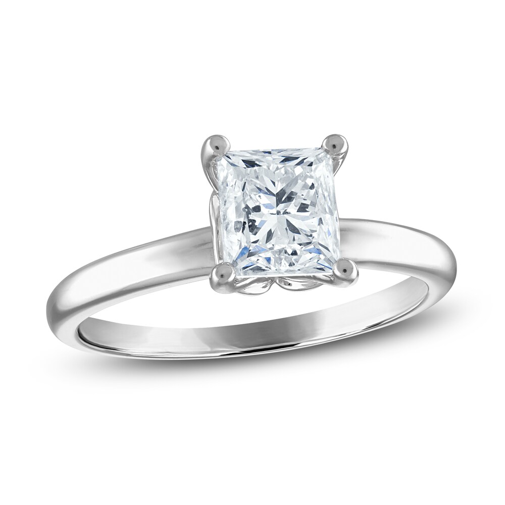 Diamond Solitaire Engagement Ring 1-1/2 ct tw Princess 14K White Gold (I2/I) Cwna22iH