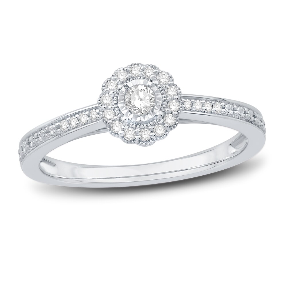 Diamond Ring 1/6 ct tw Round 10K White Gold CyhzEtsM