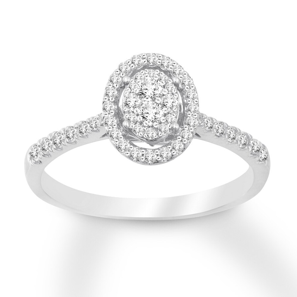 Diamond Promise Ring 1/3 carat tw Round 10K White Gold D2FzNGR5 [D2FzNGR5]