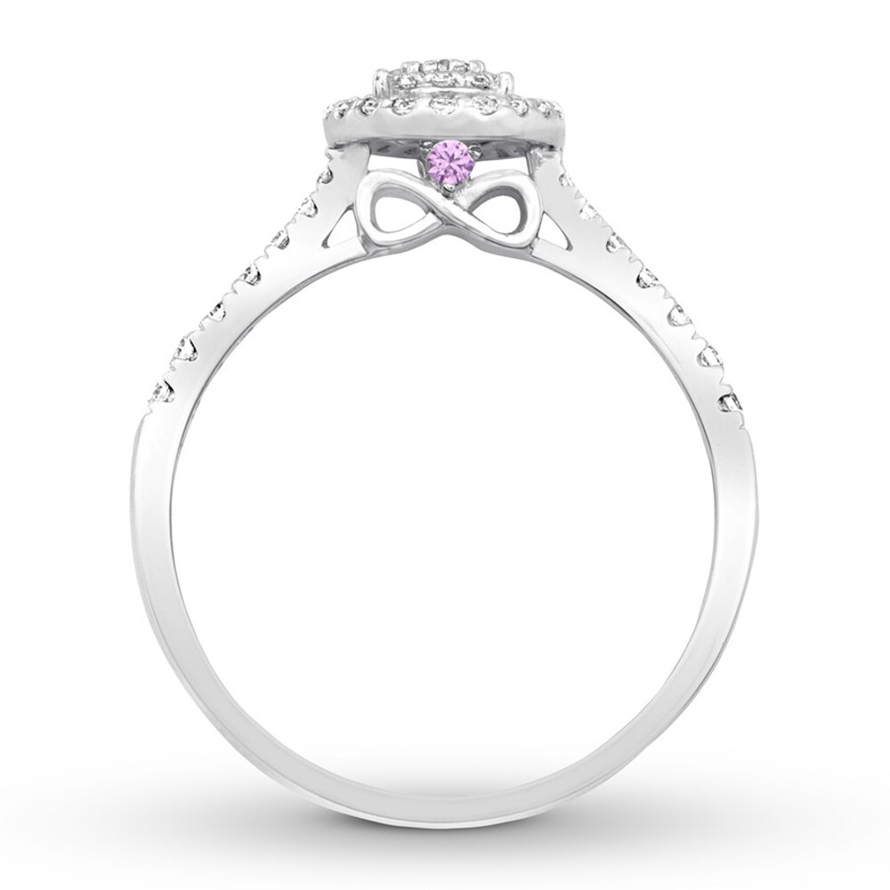 Diamond Promise Ring 1/3 carat tw Round 10K White Gold D2FzNGR5