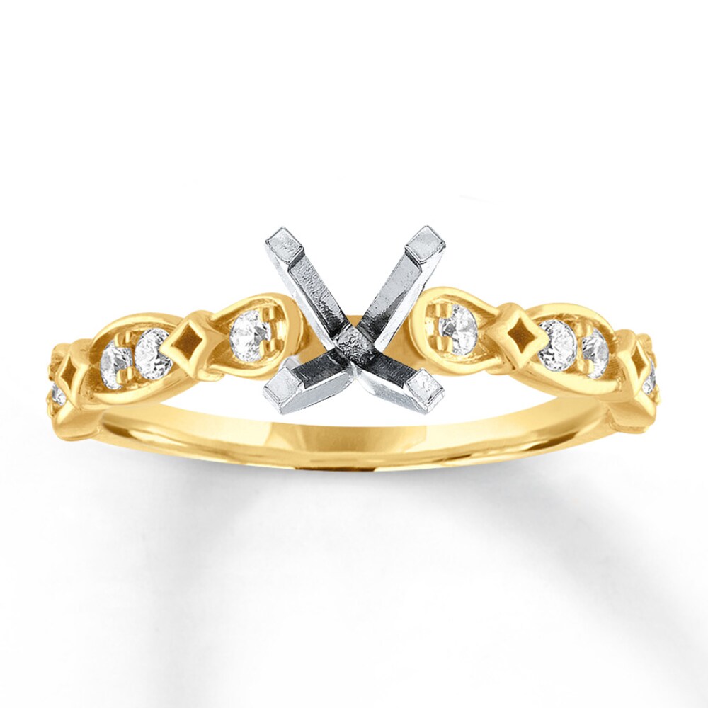 Diamond Ring Setting 1/4 carat tw Round-cut 14K Yellow Gold D8RxQxVV [D8RxQxVV]