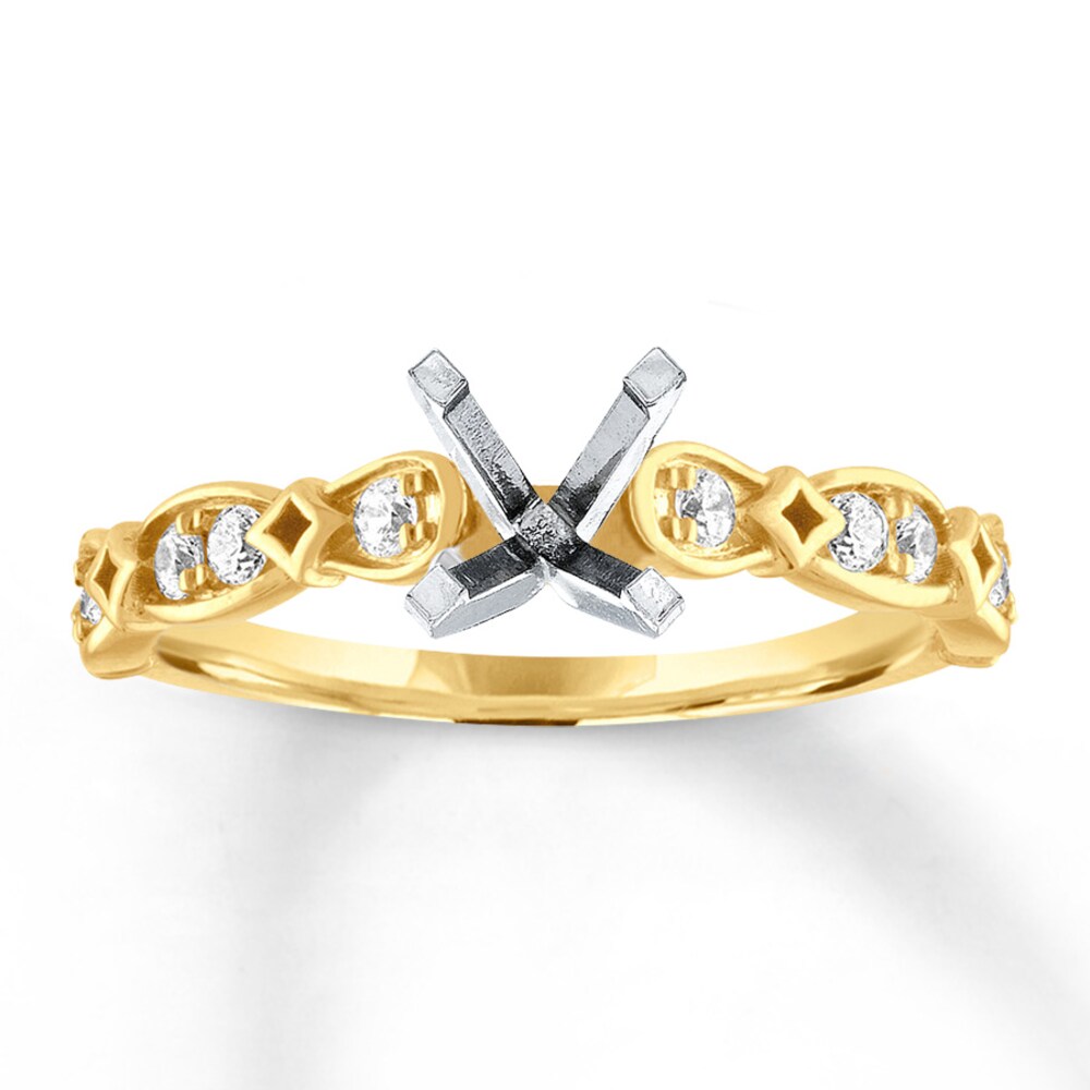 Diamond Ring Setting 1/4 carat tw Round-cut 14K Yellow Gold D8RxQxVV