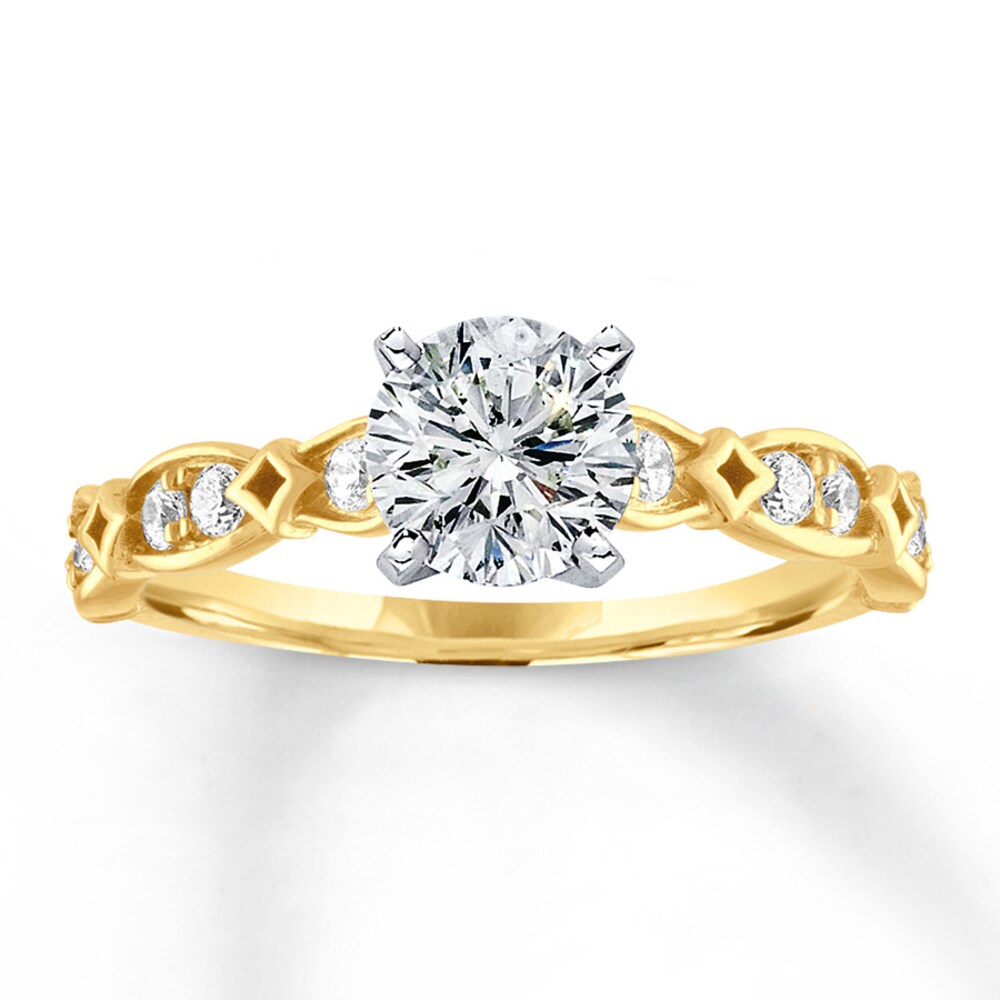 Diamond Ring Setting 1/4 carat tw Round-cut 14K Yellow Gold D8RxQxVV