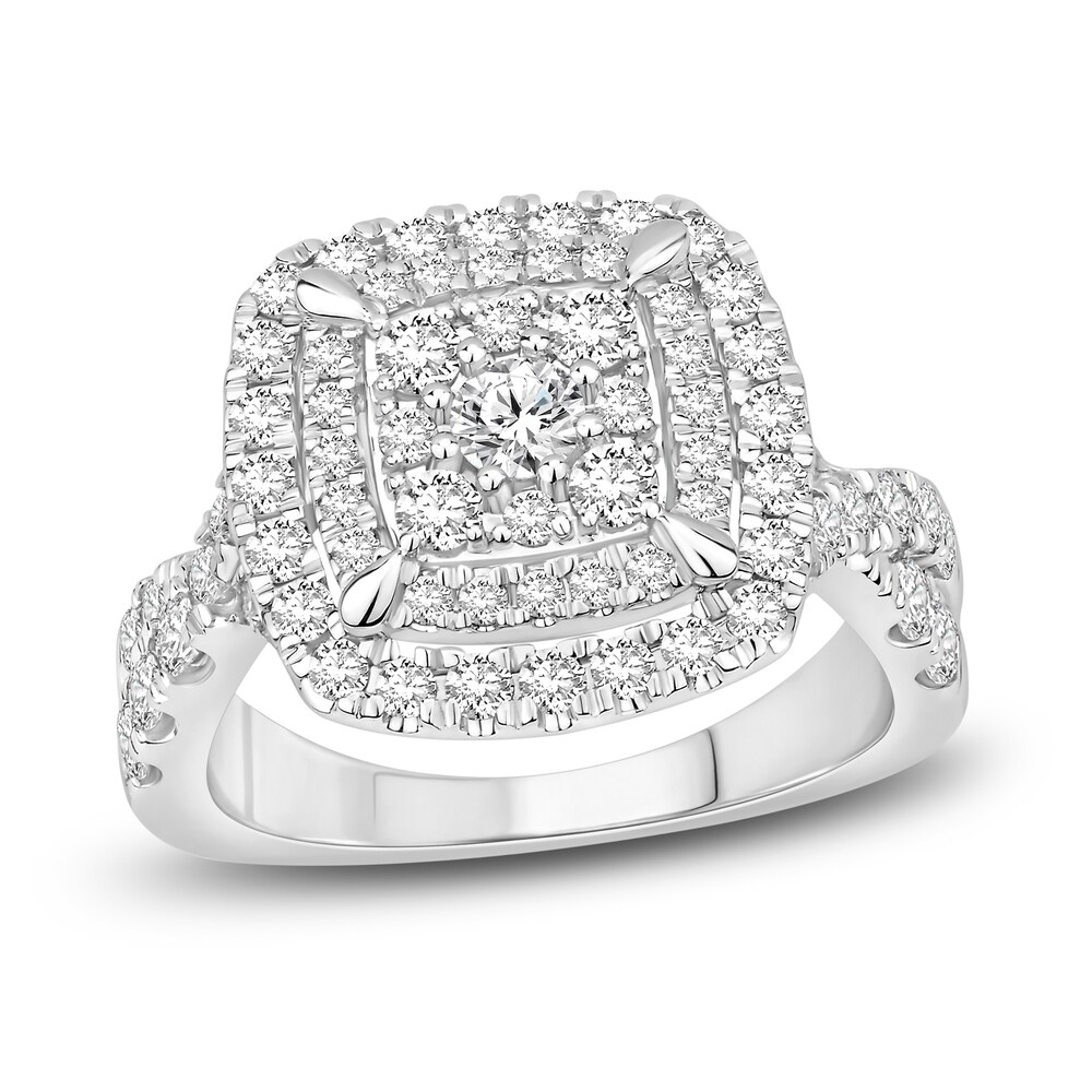 Diamond Engagement Ring 1-1/2 ct tw Round 14K White Gold DAuICljK