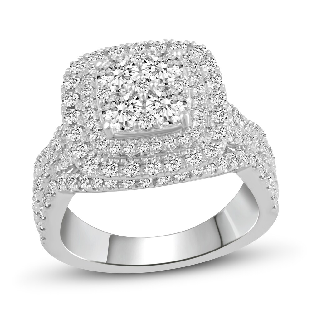Diamond Engagement Ring 2 ct tw Round 14K White Gold DBrEq78y