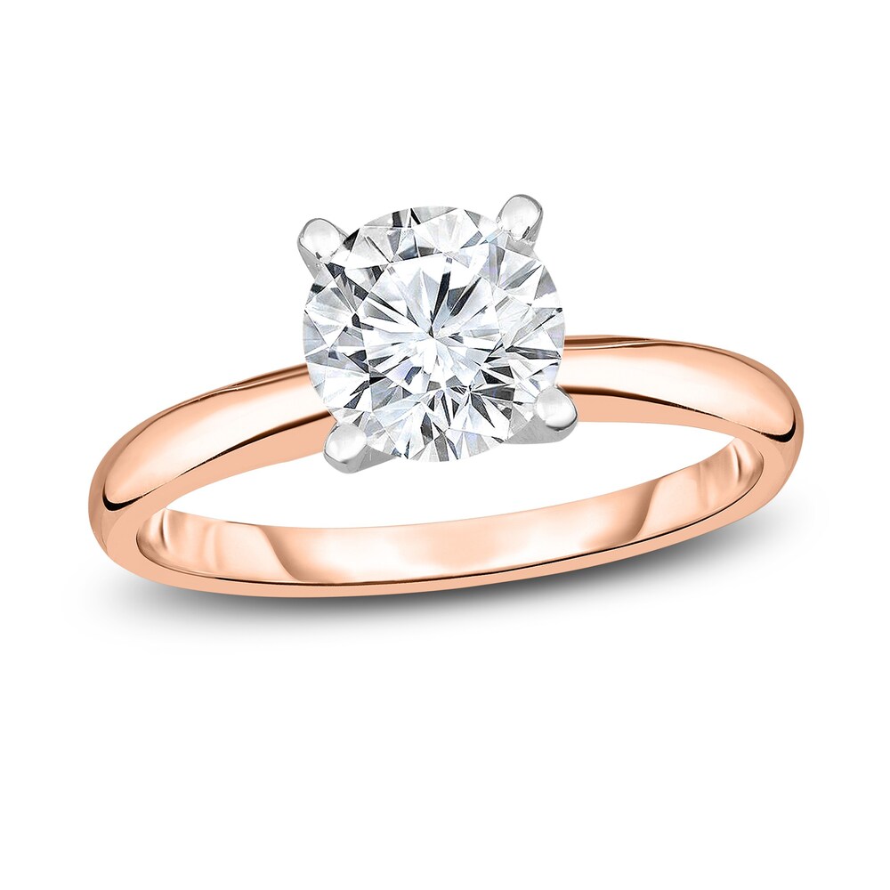 Diamond Solitaire Engagement Ring 1/2 ct tw Round 14K Rose Gold (I2/I) DDyYzizL