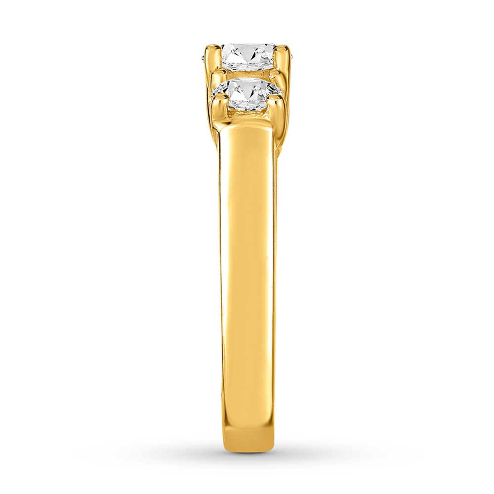 Diamond 3-Stone Ring 1-5/8 ct tw Round-cut 14K Yellow Gold DHWmoOlw