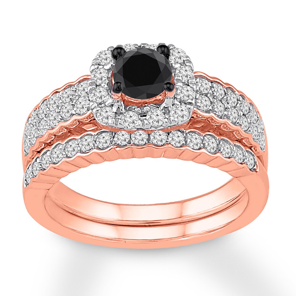 Black & White Diamond Bridal Set 1 ct tw 14K Rose Gold DJ8LcHIW [DJ8LcHIW]