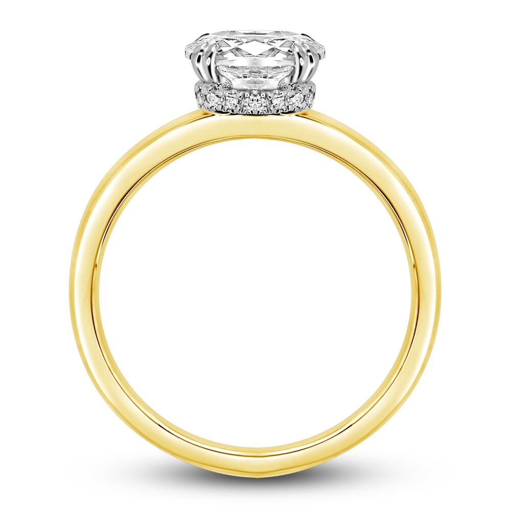 Diamond Solitaire Plus Ring 1 ct tw Oval 14K Yellow Gold (I2/I) DKK8f09f