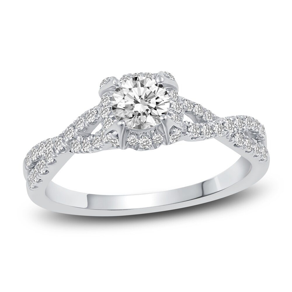 Diamond Engagement Ring 3/4 ct tw Round 14K White Gold DVdNWH7Y