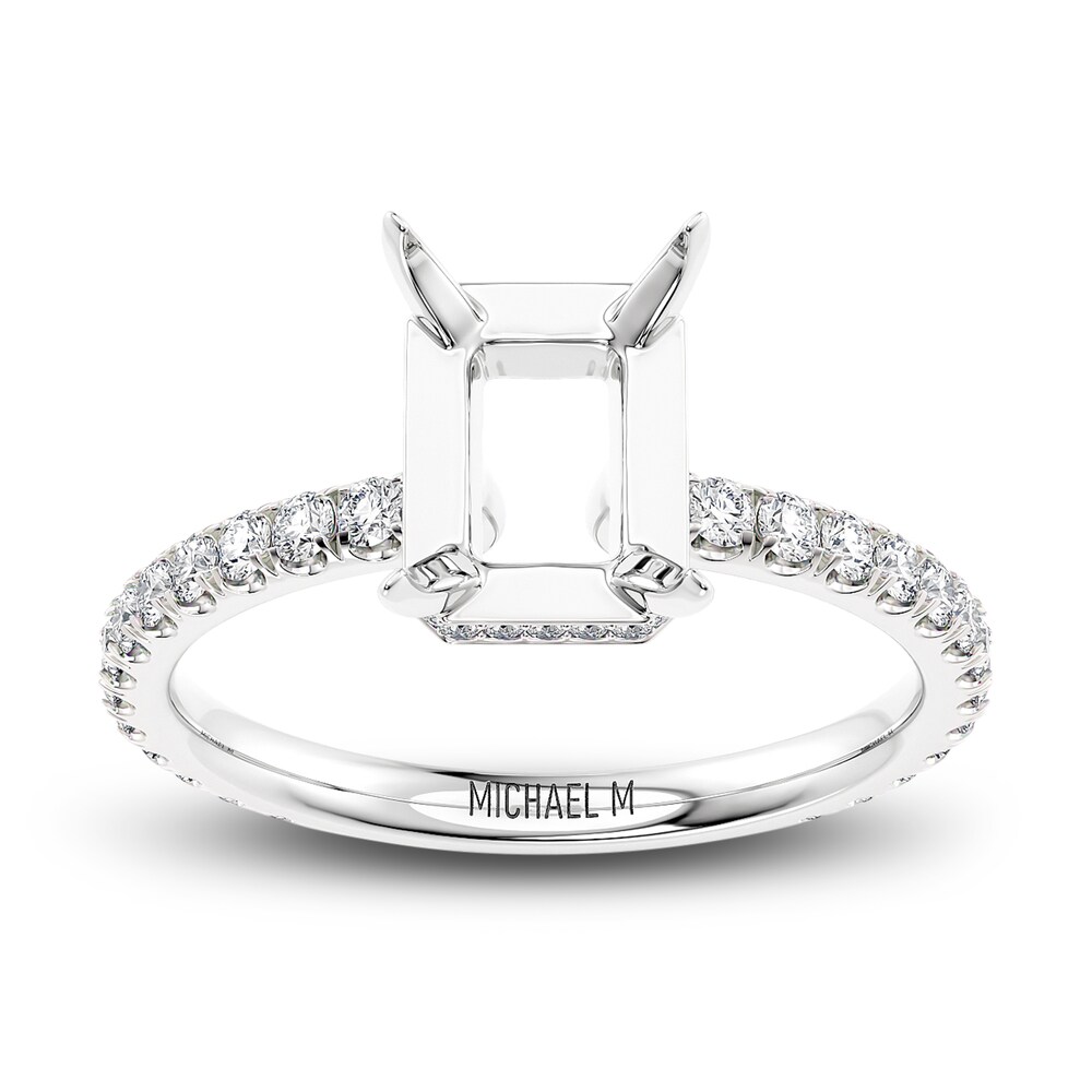 Michael M Diamond Engagement Ring Setting 1/3 ct tw Round 18K White Gold (Center diamond is sold separately) DWYsP7hy