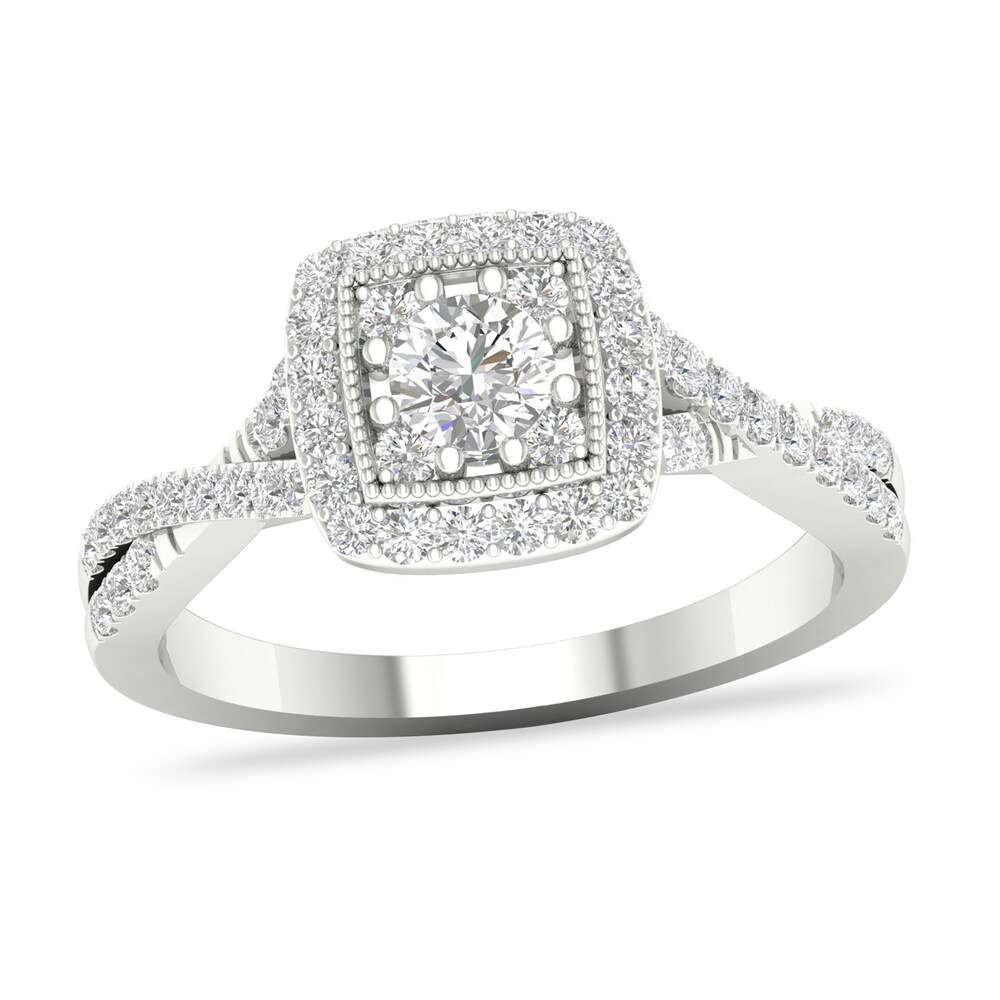 Diamond Ring 3/4 ct tw Round-cut 14K White Gold DaDOxxS0