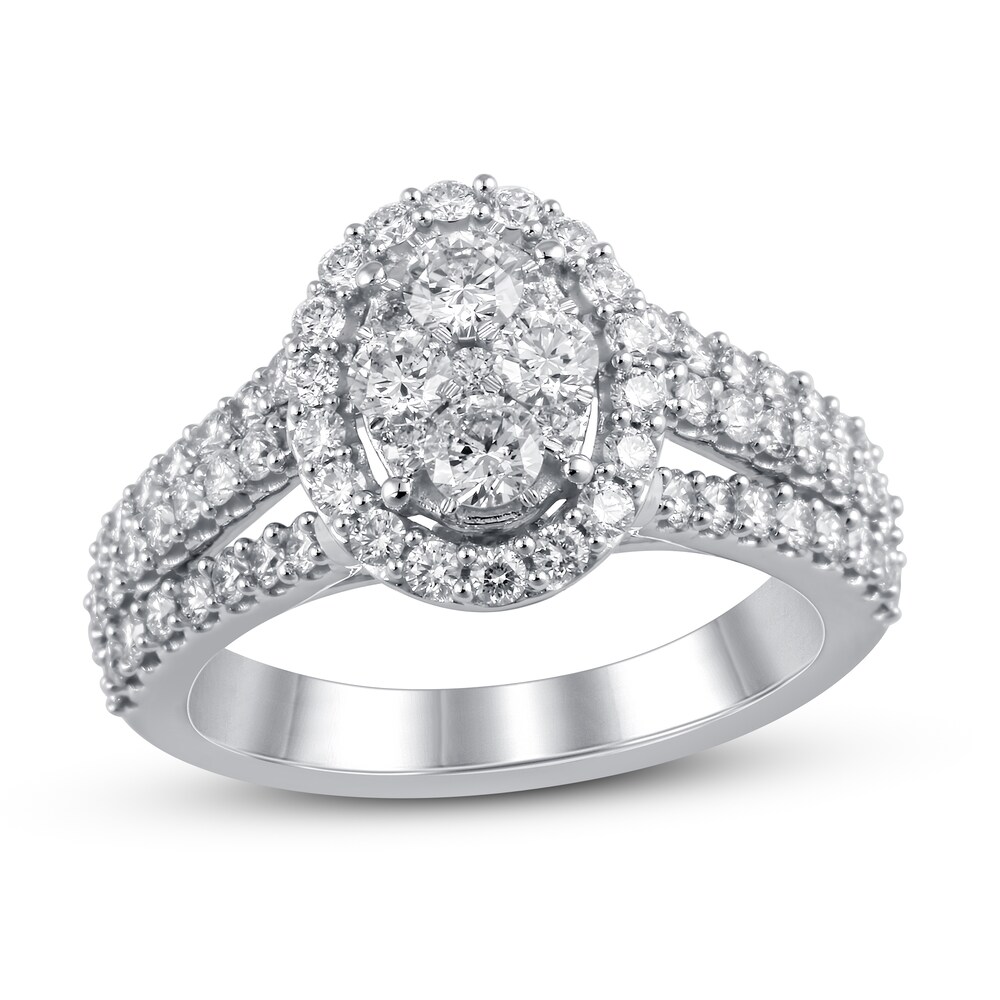 Diamond Engagement Ring 1 ct tw Round 14K White Gold Demv845j