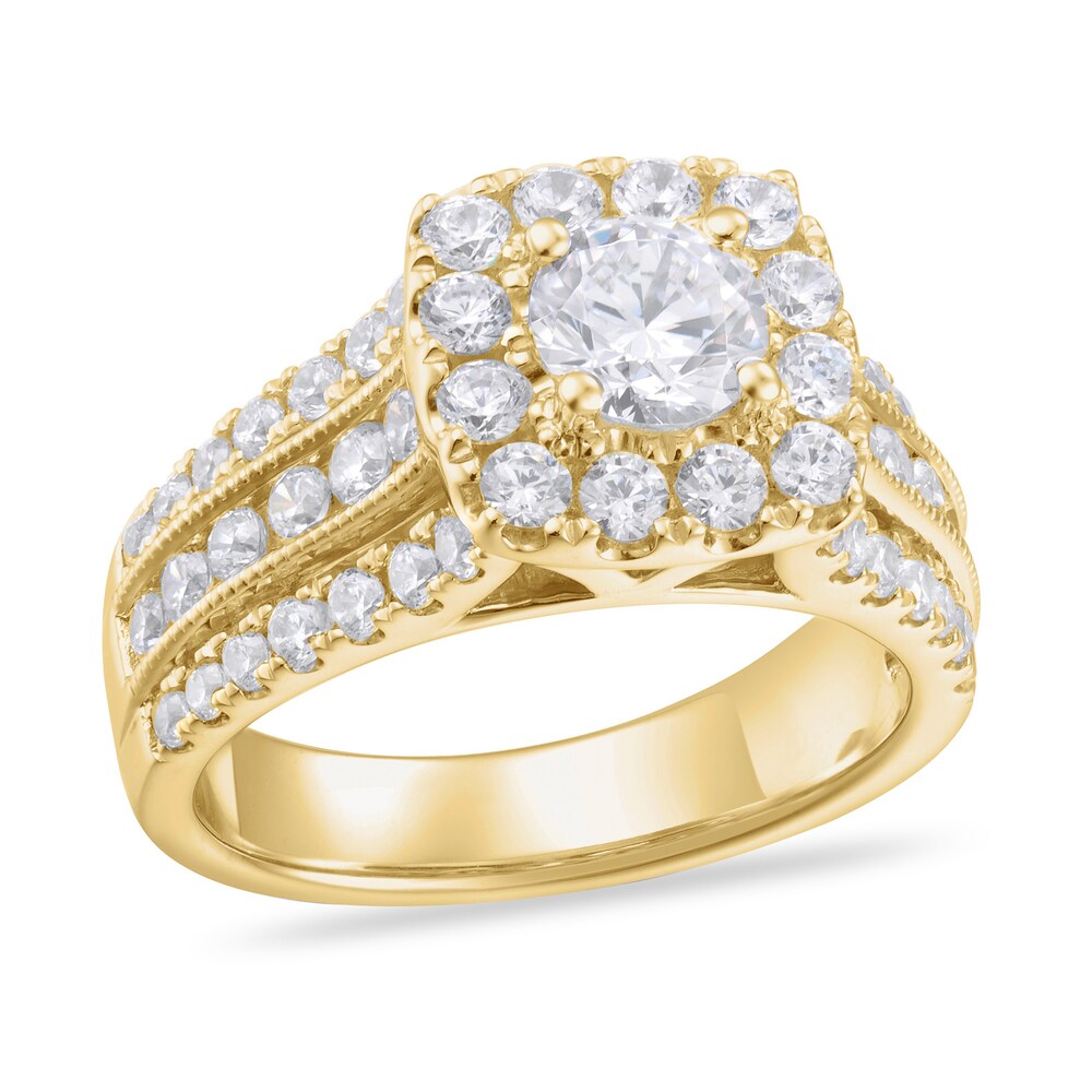 Diamond Engagement Ring 2-1/4 ct tw Round 14K Yellow Gold DgxTVX26