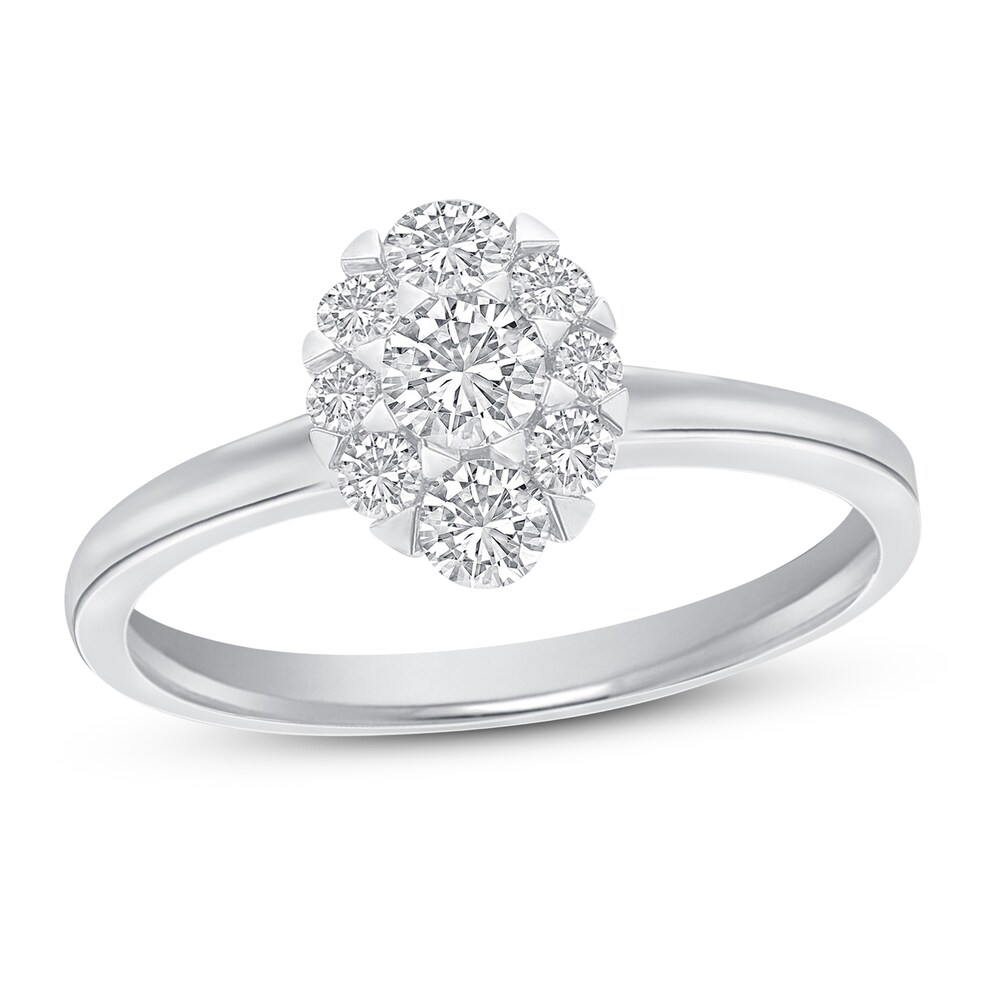 Diamond Engagement Ring 1/2 ct tw Round 14K White Gold Di7Mzya7