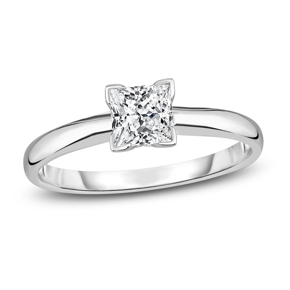 Diamond Solitaire Engagement Ring 1/3 ct tw Princess 14K White Gold (I2/I) DiDd5ejD