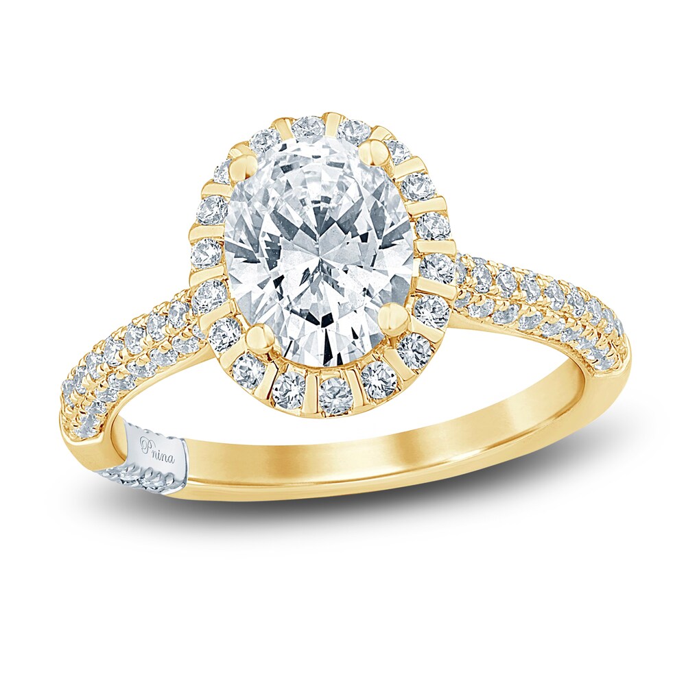 Pnina Tornai Lab-Created Diamond Engagement Ring 2 ct tw Oval/Round 14K Yellow Gold Dm7wJtYT