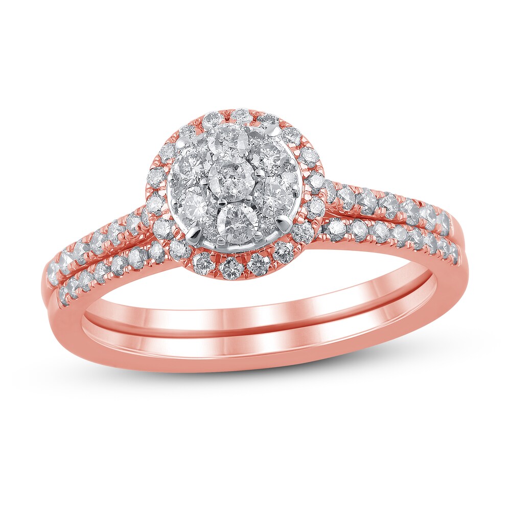 Diamond Bridal Set 1/2 ct tw Round 14K Rose Gold DpmTBxp6