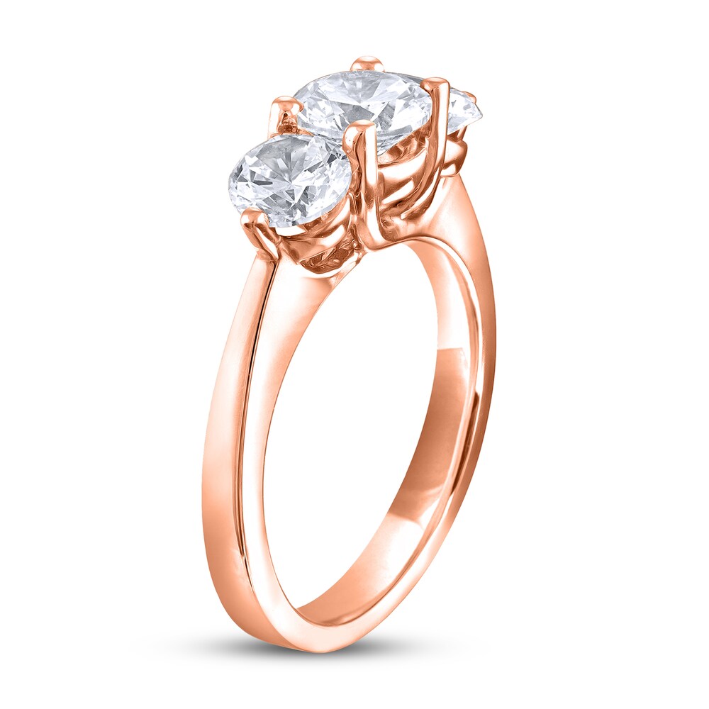 Diamond 3-Stone Ring 2 ct tw Round 14K Rose Gold DzN3Zrqt