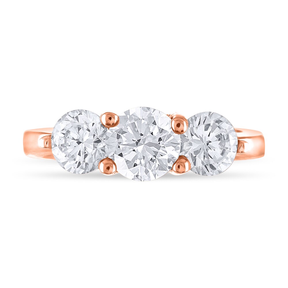 Diamond 3-Stone Ring 2 ct tw Round 14K Rose Gold DzN3Zrqt