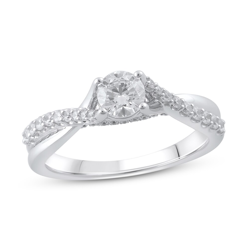 Diamond Engagement Ring 3/4 ct tw Round 14K White Gold DzrNlY2l