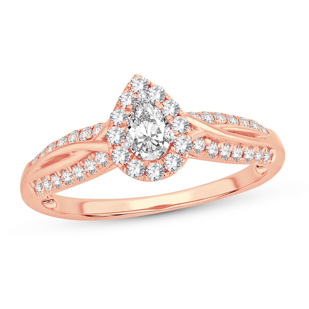 Diamond Ring 1/2 ct tw Pear-shaped 14K Rose Gold E2xXSHbS