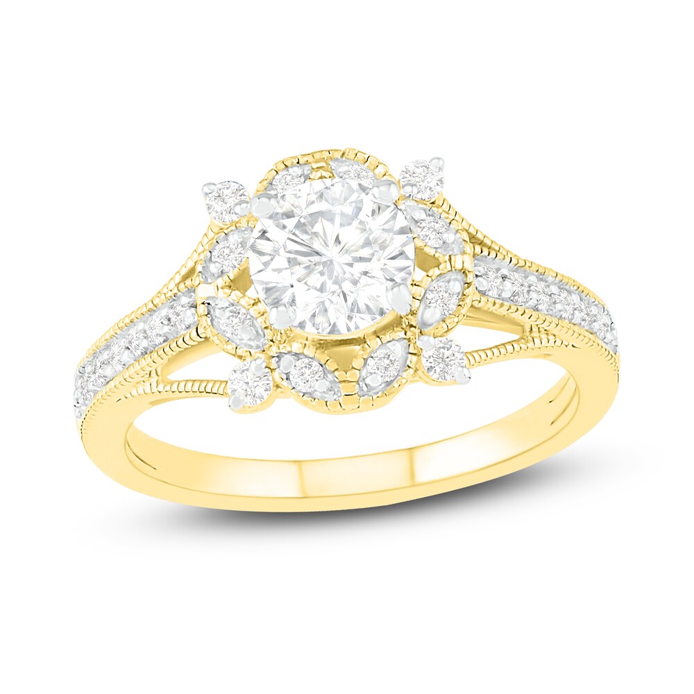 Diamond Engagement Ring 1 ct tw Round 14K Yellow Gold EFkBbZW1