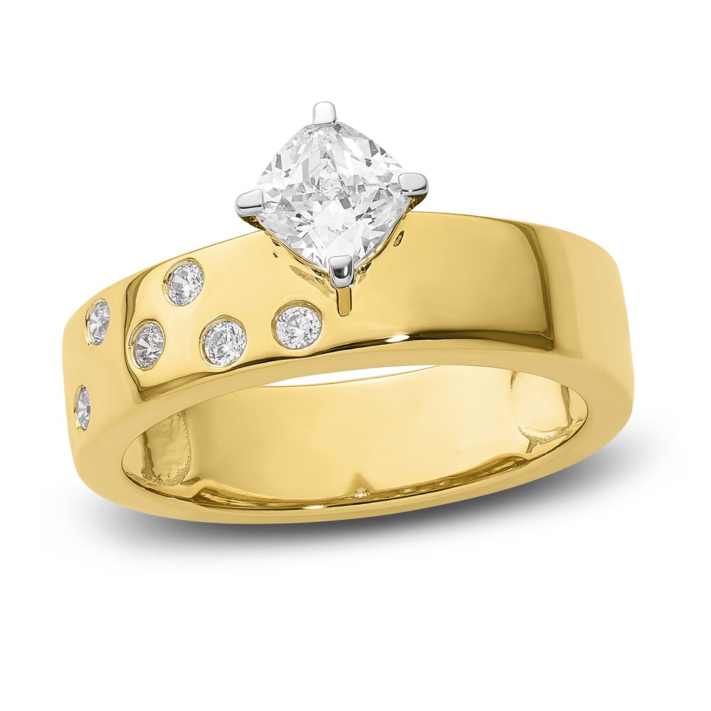 Diamond Engagement Ring 5/8 ct tw Cushion/Round 14K Yellow Gold EGNyvHnt