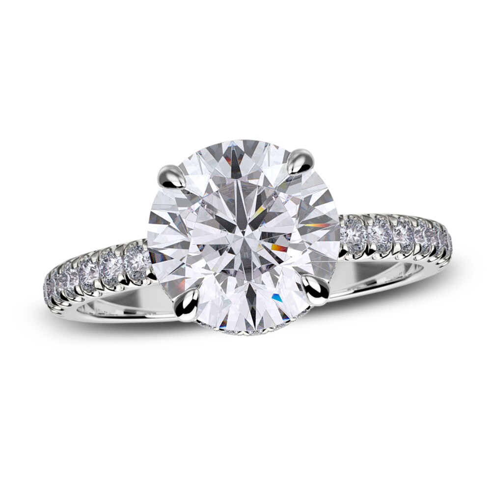Michael M Diamond Engagement Ring Setting 1/3 ct tw Round 18K White Gold (Center diamond is sold separately) EQ9yFMtc
