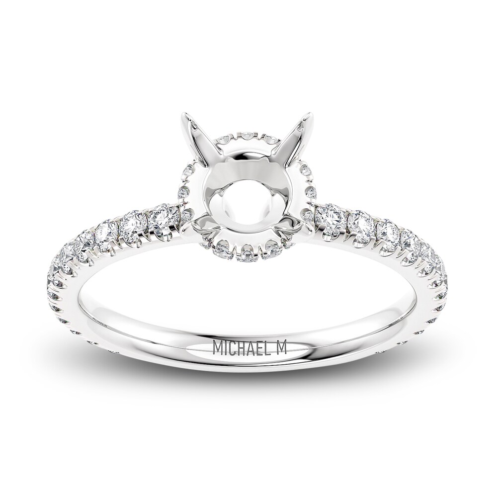 Michael M Diamond Engagement Ring Setting 1/3 ct tw Round 18K White Gold (Center diamond is sold separately) EQ9yFMtc