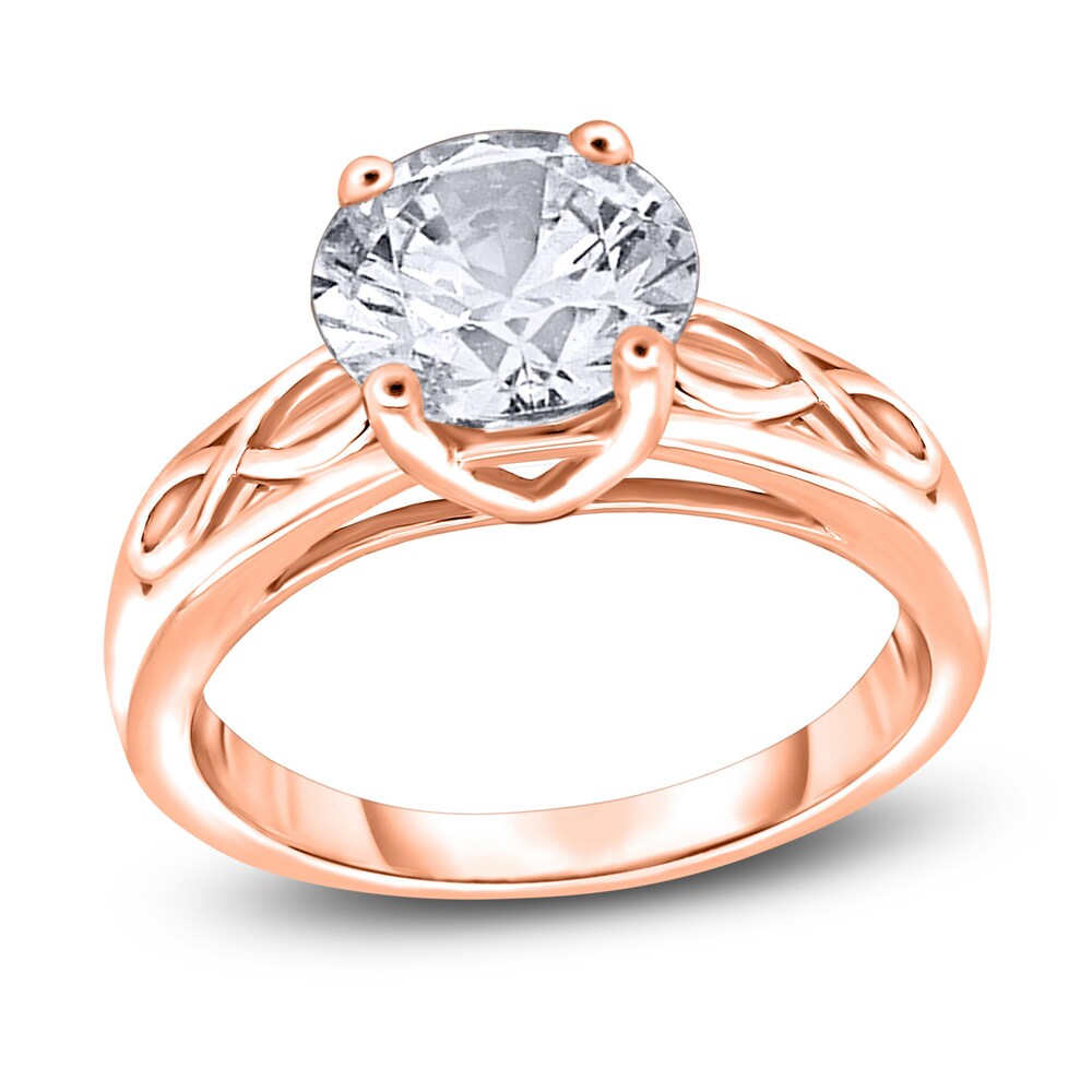 Diamond Solitaire Infinity Engagement Ring 2 ct tw Round 14K Rose Gold (I2/I) ETStb9ZR